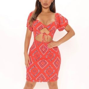 Fashion Nova Paisley Smocked Dress